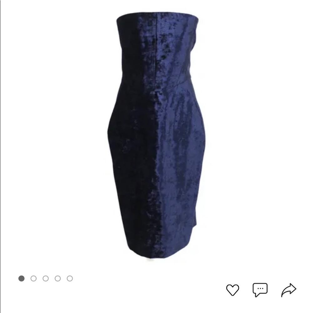 Acne Studios navy blue/midnight velvet strapless dress/cocktail dress 40FR US 6